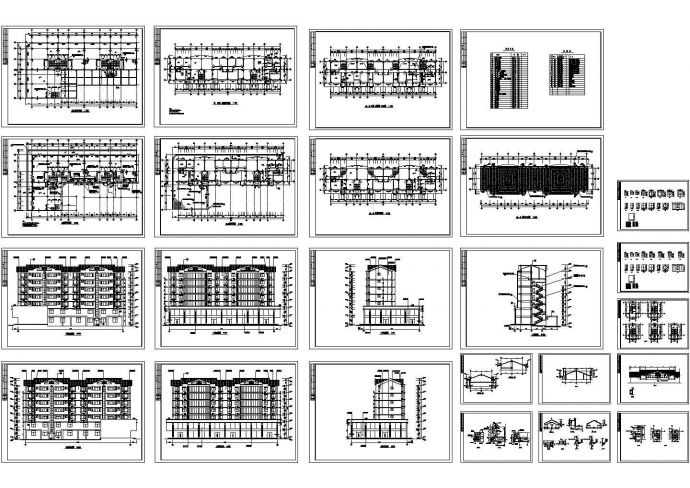 某七层底商住宅楼建筑施工图，含二层平面图_图1