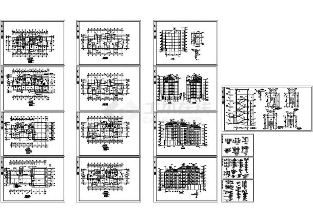 某六层住宅楼建筑施工图，含各层平面图-图一
