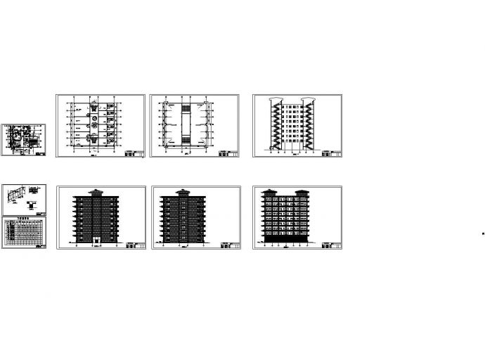 某小区九层住宅楼建筑方案CAD图纸设计_图1