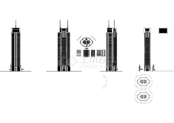 西安办公楼全套建筑设计施工图-图二