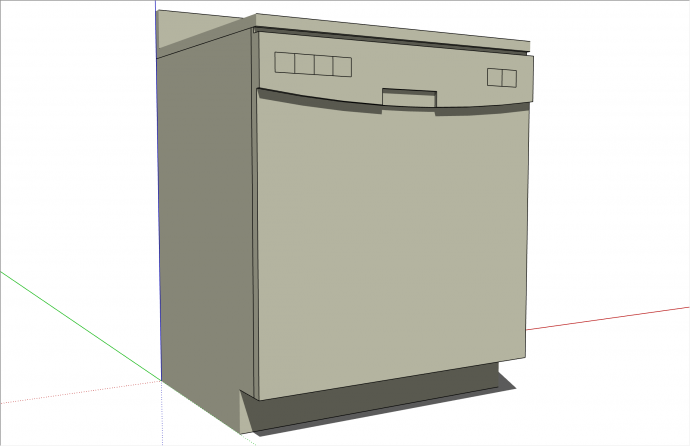 大型洗碗机厨房电器su模型_图1