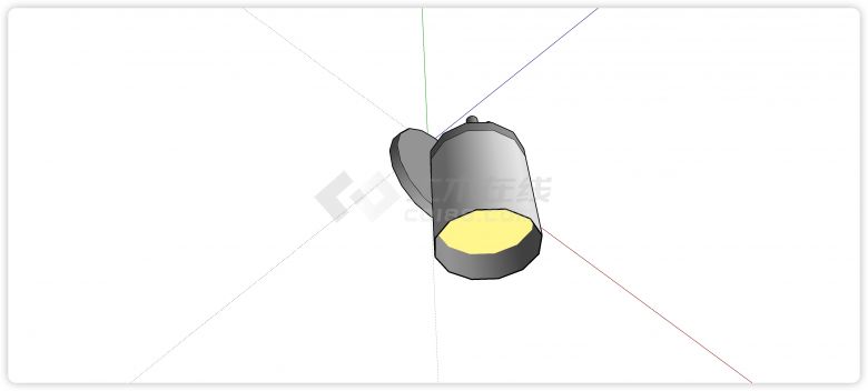 一个圆柱体灯罩壁灯su模型-图二