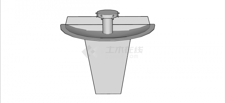 黑灰色半圆形洗手盆su模型-图一