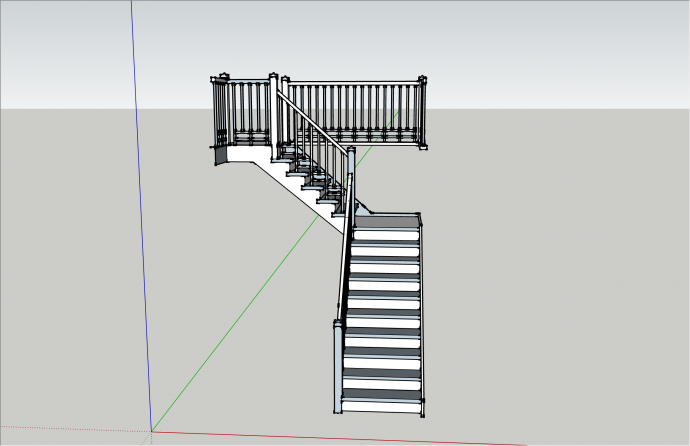 现代经典楼梯扶手su模型_图1