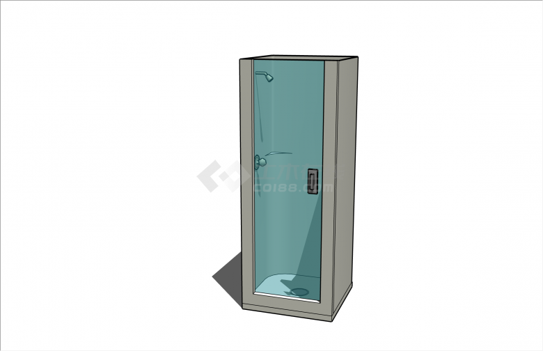 小型整体淋浴房卫浴用品su模型-图二