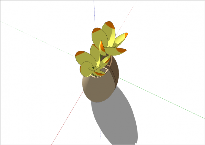 现代室内植物单体摆件su模型_图1