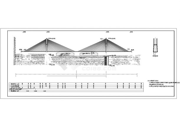 双塔双索面预应力斜拉桥主桥总体布置节点详图设计-图二