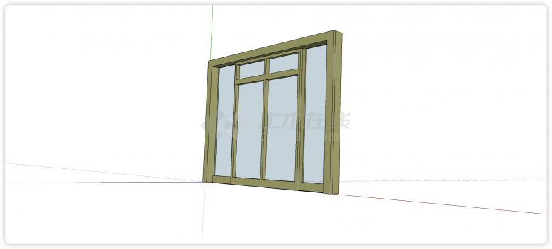 钢结构四分门框玻璃门su模型-图一