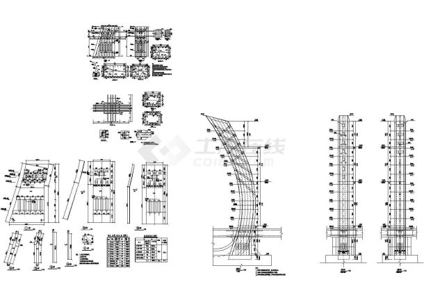 95m长独塔预应力混凝土斜拉桥主塔1#节段节点详图设计-图一