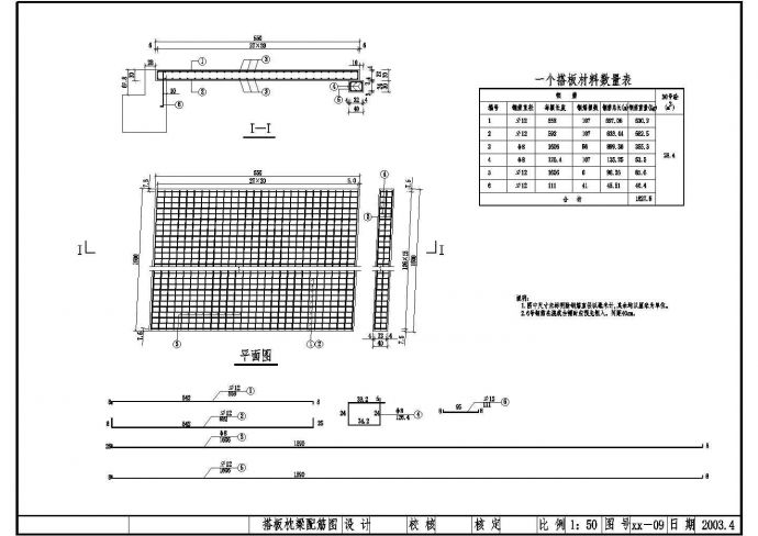 预制钢筋混凝土空心板搭板枕梁配筋节点详图设计_图1