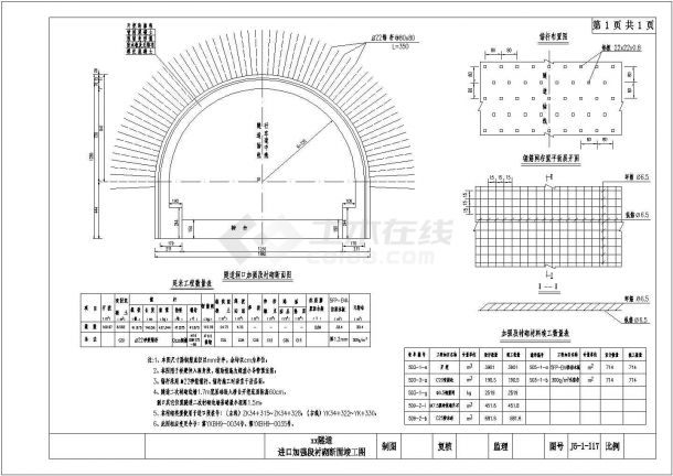 分离式双洞隧道进口加强段衬砌断面节点详图设计-图二