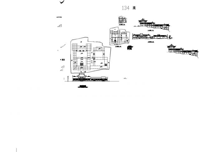 仿古建筑设计古风茶室 建筑施工图_图1