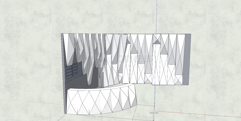 异形建筑细部三角形拼接图案su模型-图一