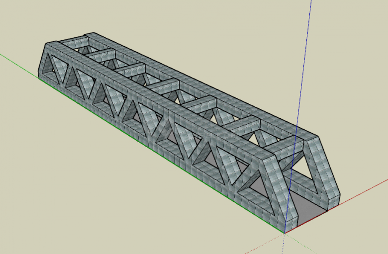 三角形设计桥su模型-图二