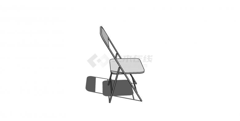 桌椅老su模型灰色折叠椅子-图二