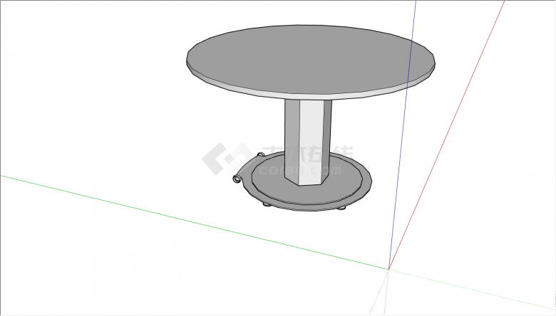 一张台面是圆形的桌子su模型-图一