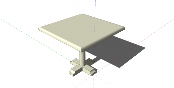 桌椅老su模型白色方形桌子_图1