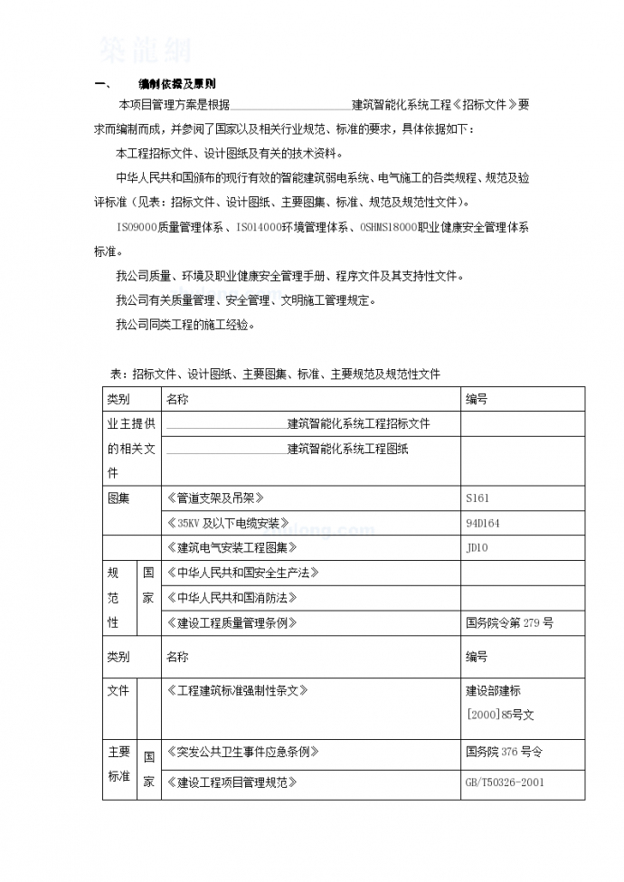 杭州某写字楼智能化系统工程施工组织设计方案_图1