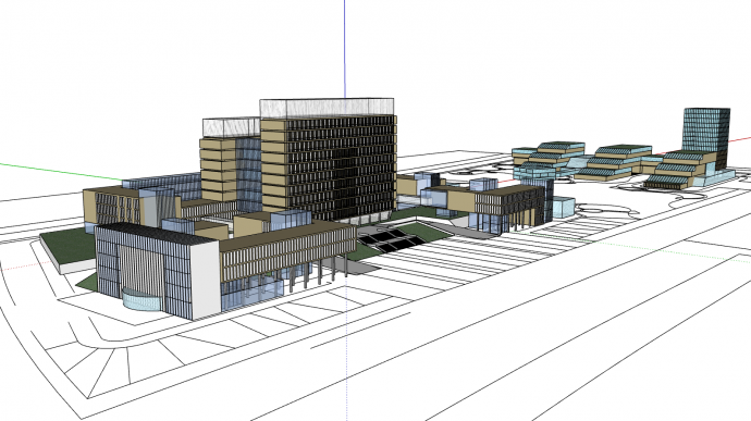 科技中心总部基地办公楼su模型_图1