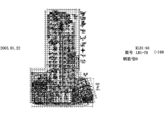 高层办公楼框架结构cad施工设计方案图纸_图1