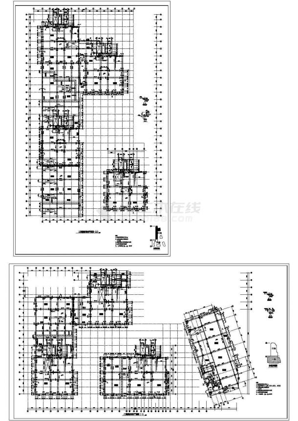 北京某高层办公楼建筑框架结构设计施工cad图纸（含设计说明）-图一
