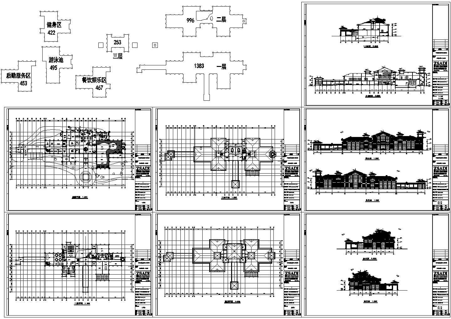 北仑黄山别墅全套建筑设计图纸
