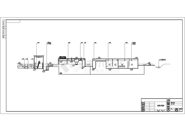 某污水厂MSBR工艺高程及管线CAD图-图二