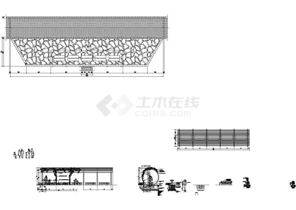 00031圆形花架廊架拱门爬藤类结构设计图-图一