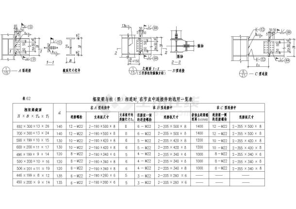 钢框架梁柱连接节点构件详图CAD施工图设计-图一