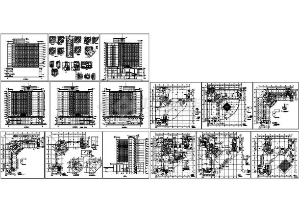 完整的高层酒店建施设计CAD图纸-图一