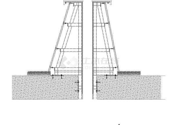 商场弧形GRG造型扶手栏杆节点图cad-图一