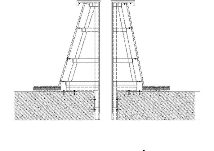 商场弧形GRG造型扶手栏杆节点图cad_图1