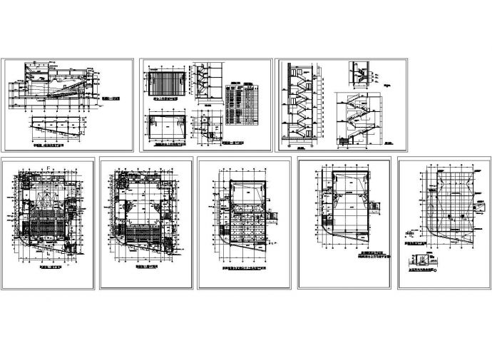 三层带夹层影剧院建筑施工cad图，共八张_图1