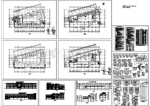 三层中型框架结构菜市场建筑cad图纸（长68.99米宽40.496米）-图一