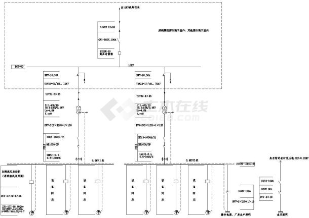 某电排站电气主接线设计cad图纸-图二