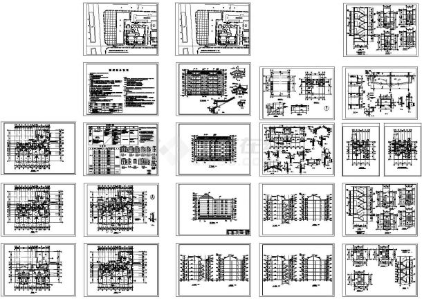 亳州某小学职工5层住宅楼建筑设计CAD方案图（含设计说明）-图一