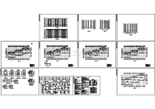 居住区六层住宅楼建筑设计CAD方案图（含阳台设计）-图一