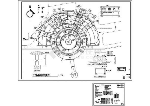 东方明珠小区广场景观设计cad图(含照明平面图，共三张)-图一