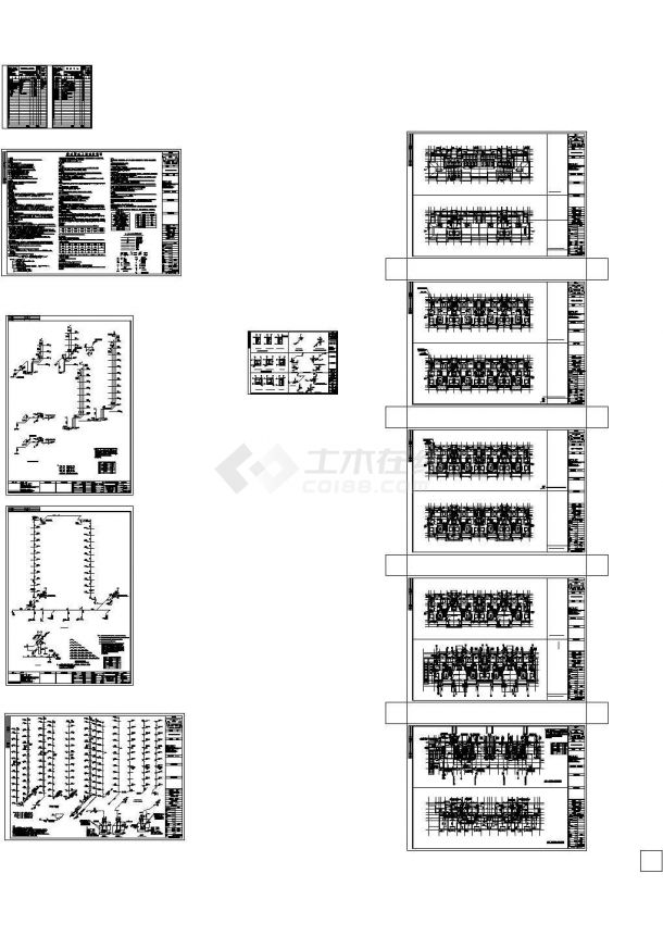 江苏十一层住宅楼给排水设计施工图（cad，11张图纸）-图一