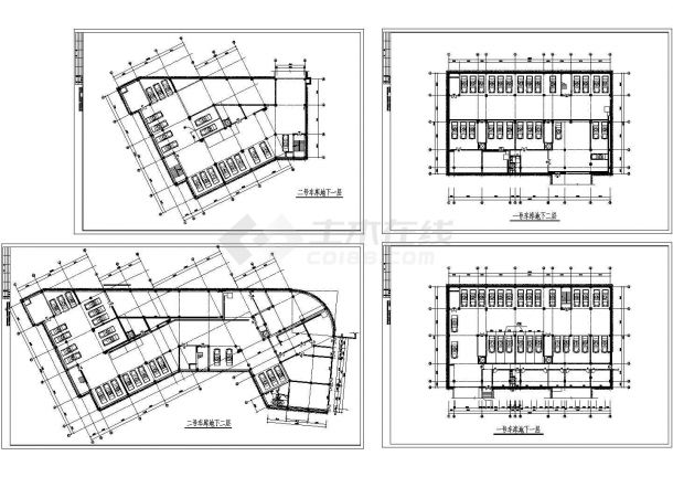 某小区两个地下车库（地下2层）建筑设计CAD方案图-图一