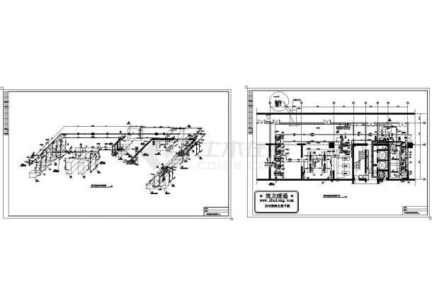[施工图]多套建筑工程暖通空调系统设计cad施工图（典型制冷换热站，甲级设计院设计）-图二