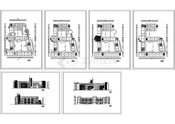 某中学学校建筑设计方案图纸（cad，6张图纸）-图一