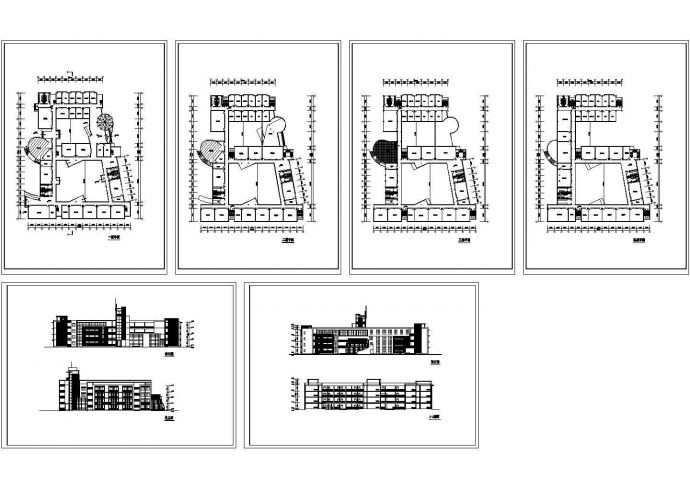某中学学校建筑设计方案图纸（cad，6张图纸）_图1