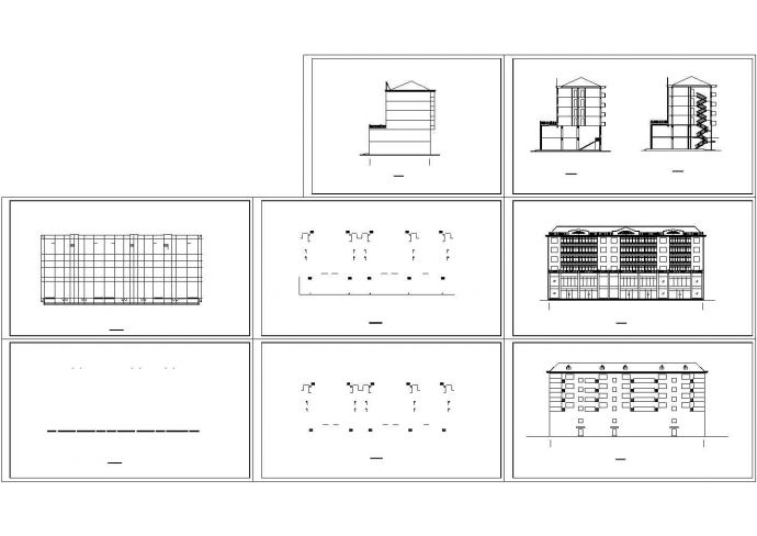 二层底商住宅楼设计cad图纸（共有八张图纸）_图1