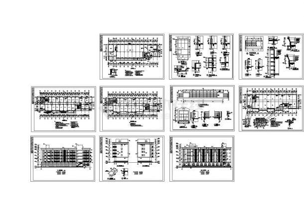 工地轮班宿舍楼建筑设计CAD方案图（含屋面平面设计）-图一