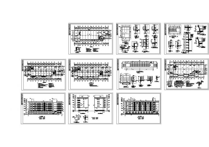 工地轮班宿舍楼建筑设计CAD方案图（含屋面平面设计）_图1