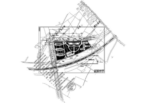 天屹科技大厦规划设计cad施工总平面图（标注详细）-图一
