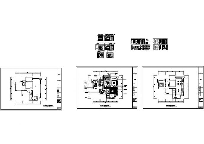 2室2厅1书房中式样板房装修设计施工cad图纸，共八张_图1