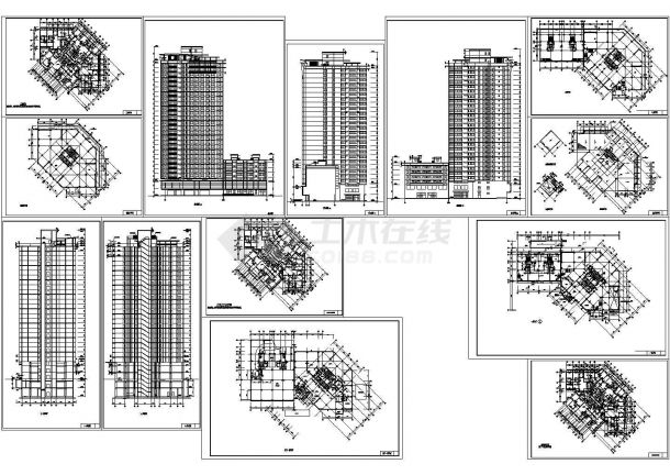 东方神韵高层住宅设计图纸（CAD，13张图纸）-图一