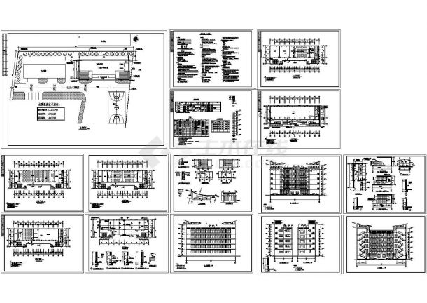 大堡小学建筑全套施工cad图（CAD，15张图纸）-图一